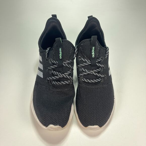 Adidas Cloudfoam Pure Black White Running Shoes Women's Size 12 Men's 10.5 - Picture 2 of 9